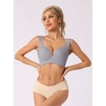 thumbnail image 4 of Unique Bargains Women's Universal Non-Wired Bra Push Up Vest Bralette Grey 40 D, 4 of 5