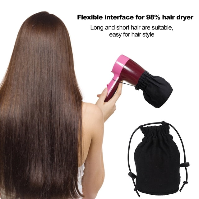 Hair Dryer Sock Diffuser Cover, Professional Cloth Diffuser Hair Dryer Attachment, Foldable Canvass Hair Blower Diffuser Cover with Tether for Long and Short Hair Drying