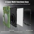 thumbnail image 6 of iPad 10.2 Case, iPad 8th Generation 2020 Case, iPad 7th Generation 2019 Case, Dteck Heavy Duty Rugged 3 Layer Full Body Protection Case Kickstand with Shoulder Strap, 360 Rotation Handle, Camouflage, 6 of 8