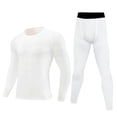 thumbnail image 2 of TIREOW Boys Compression Thermal Base Layer Set, Athletic Youth Fleece Lined Long Sleeve Sports Tops Leggings for Kids (Style A), 2 of 7