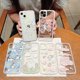 thumbnail image 3 of Funda compatible con iPhone 14 con diseño de oso floral de dibujos animados, estética femenina, fina, suave, de TPU transparente (rosa claro), 3 of 8