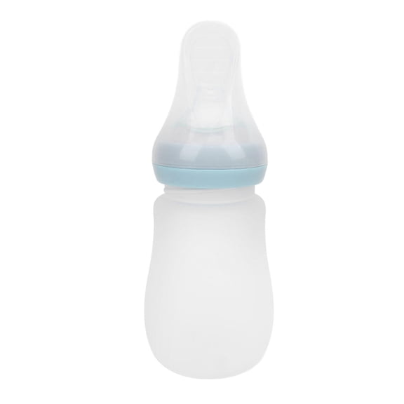 LAZIOEGR 240ml Leak‑Proof Squeeze‑Controlled Feeding Cup, 240ml Capacity, Portable, Easy Clean, Ideal for Water, Soup, Porridge, Blue