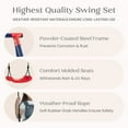 thumbnail image 6 of Delta Children FunZone Outdoor Metal 3-Piece Swing Set - Includes 2 Swings and 1 Trapeze Bar, Blue/Red, 6 of 15