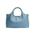 thumbnail image 4 of LUXUR Ladies Leather Top Handle Handbag Women Classic Satchel Crossbody Bags Purse Daily Portable Detachable Tote Sky Blue, 4 of 7