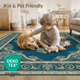 thumbnail image 4 of ODIKA 2'x3' Washable Throw Rug Traditional Oriental Symmetrical Design Transitional Decor for Hallway, Study Room, Non-Slip Low Profile, Flatwoven, 4 of 7