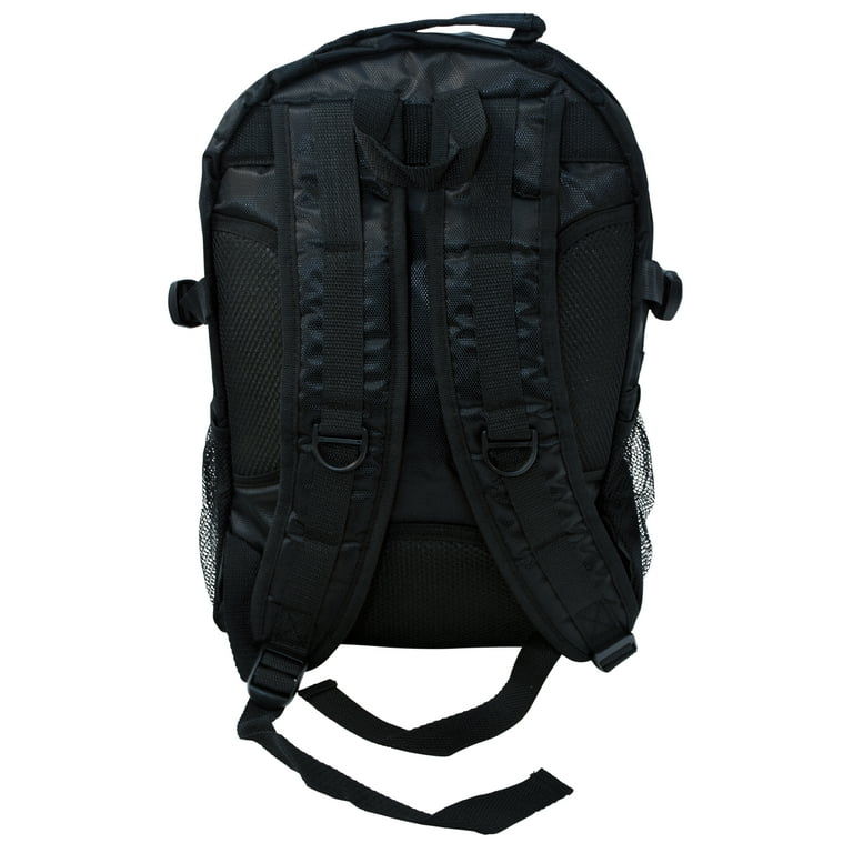 Double Pocket Backpack with Compartments and Straps 17 x 12 x 5.5 In Polyester Gray