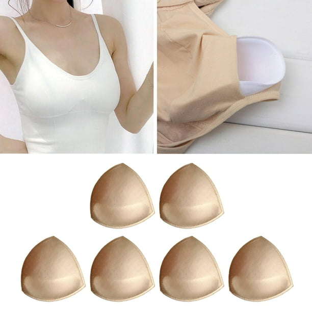 3Pairs Bra Inserts Pads Removable Bra Cups Inserts Breathable Soft Sponge  Replacement Pads Women for Swimsuit Skin Color