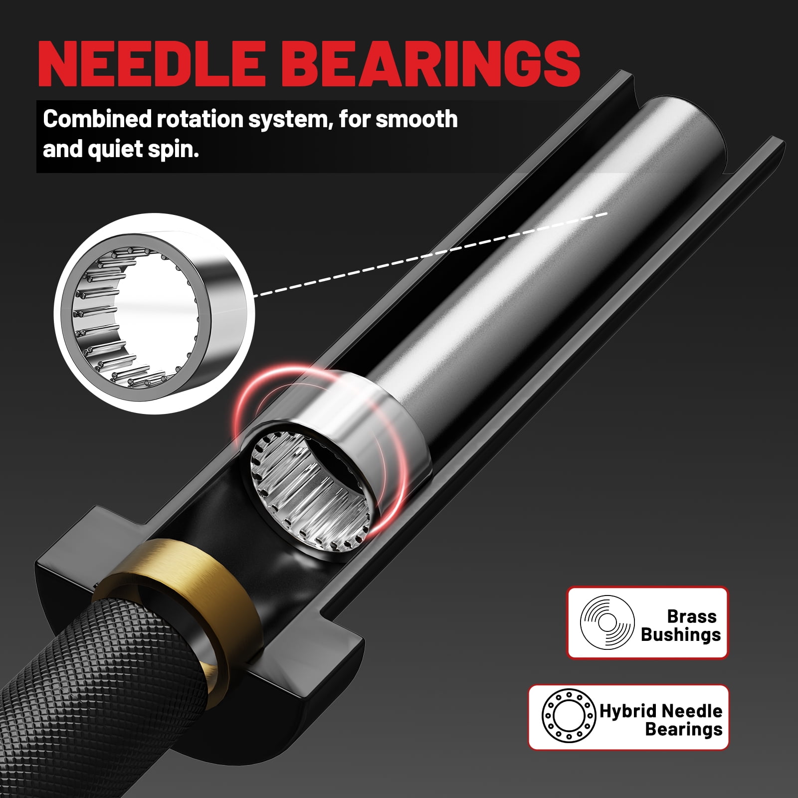 Olympic Barbell, 6ft Barbell for Strength Training and Weightlifting, 2 inch Olympic Bar with 700lb Capacity, Comfortable Grip for Squats Curls Deadlifts
