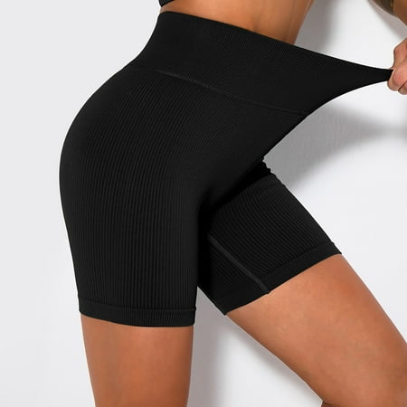 

Finelylove Maternity Yoga Shorts Yoga Shorts For Women Running High Waist Rise Solid Black M