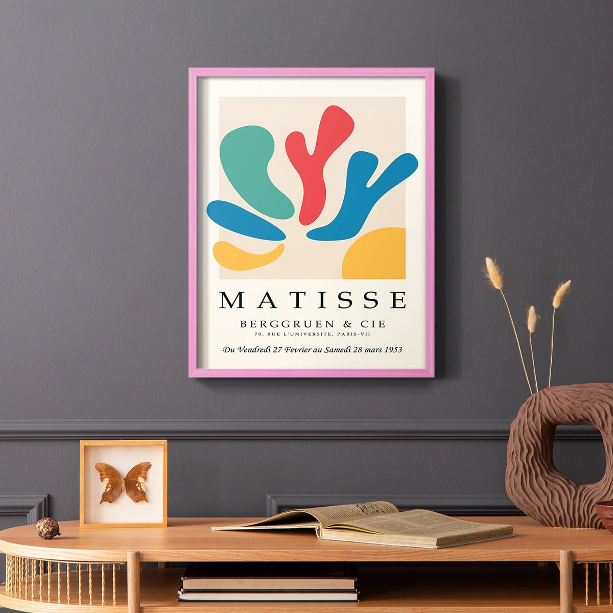 Matisse CCCXXXIII in Pink Solid Wood 8 x 10 Framed Print