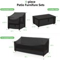 thumbnail image 3 of Limerenc Patio Furniture Covers, 4-Piece Outdoor Furniture Covers Waterproof for Patio Loveseat, Chair and Coffee Table, Black, 3 of 7