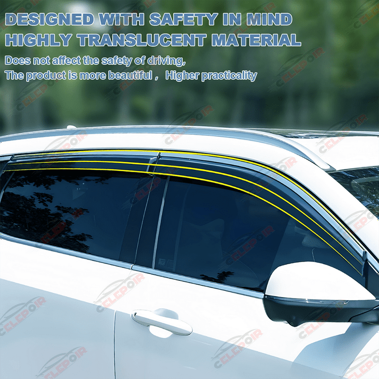 Lightronic In-Channel Window Visors For 2015-2024 Ford F-150 SuperCrew - Smoke Rain Guards - Foto 4