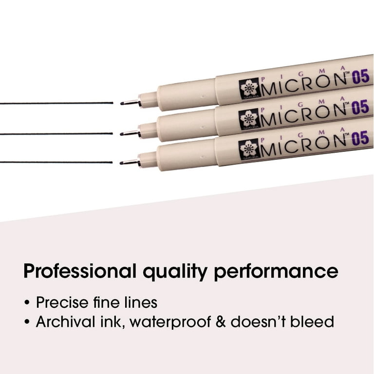 SAKURA Pigma Micron Fineliner Pens 2 Pack - Pens for Writing, Drawing, or  Journaling - Assorted Point Sizes - 8 Black Ink Micron Pens - 8 Colored Ink