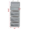 thumbnail image 2 of Organizador colgante de almacenamiento simple para artículos del hogar, 4 bolsillos, gris, 2 of 7