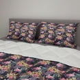 thumbnail image 2 of Palm Comforter & Sham Bedding Set, Tropical Summer Themed Pattern with Exotic Leaves Flowers and Flamingo Bird Print, 3 pcs Duvet Set Microfiber Filling Quilt, 5 Sizes, Multicolor, by Ambesonne, 2 of 4