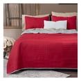 thumbnail image 1 of Edredón Ligero Real Textil + 2 Fundas de Almohada, Juego de Colcha Queen Size, Color Rojo/Gris, 1 of 7