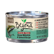 (12 pack) (12 pack) Purina Beyond Grain Free Pate Ocean Whitefish & Spinach Recipe Adult Wet Cat Food - (12) 3 oz. Cans