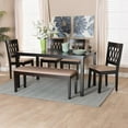 thumbnail image 6 of Baxton Studio Florencia Beige Fabric and Espresso Brown Wood 6-Piece Dining Set, 6 of 14