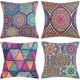 thumbnail image 1 of Un paquete de 4 fundas de cojín decorativas de 45 x 45 cm, fundas de almohada cuadradas de estilo bohemio con mandala moderno, fundas de almohada de lino y algodón, sofás, camas, sillas, automóviles,, 1 of 5