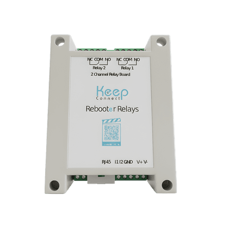 Keep Connect Rebooter Relays | 2-Channel Relay Board with WiFi & RJ45 Ethernet | Remote Device Rebooting | 12–24V Input | NC/COM/NO Terminals | Smart Automation Control