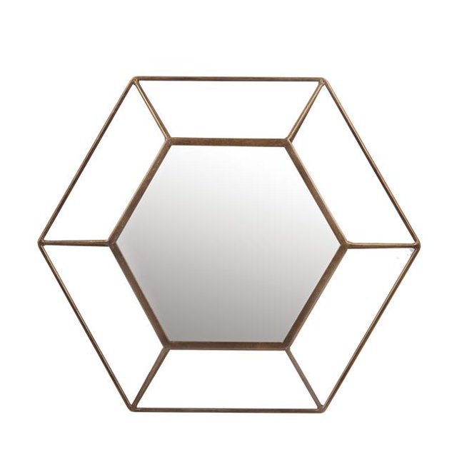 Privilege 16071 Small Iron Wall Mirror - Gray