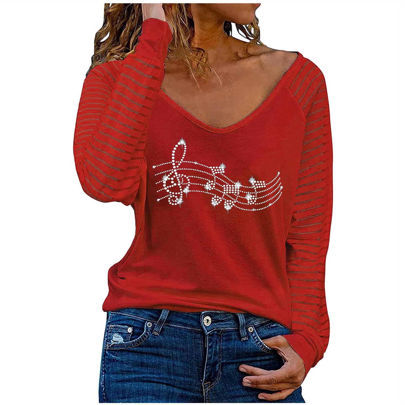 T-Shirt Autumn Printing Loose Tops 