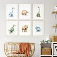 thumbnail image 3 of Dinosaur Watercolor Wall Art Decor Dino Boys Room Canvas Wall Art Nursery Kids Prints Toddler Dinosaur Poster Boys Kids Artwork Dinosaur Nursery Pictures for Boys Room 12x16 Inch Unframed Set of 6, 3 of 4