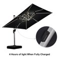 thumbnail image 6 of PURPLE LEAF 9FT Square Double Top Deluxe Solar Powered LED Patio Umbrella Outdoor Cantilever Umbrella, Black, 6 of 17