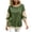 #0098-Army Green, variant on Women's Oversized 3/4 Sleeve Sweatshirt Cute Floral Patch Crewneck Pullover Casual Vintage Aesthetic Tops Preppy Clothes