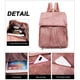 thumbnail image 3 of Mochila de cuero para mujer, mochila de viaje de diseñador, bolso de hombro de moda de PU con borla, 3 of 5