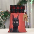 thumbnail image 5 of Rocae Cute Black Kitten Cartoon Print Christmas Drawstring Linen Gift Bag with Drawstrings Treat Bag Goody Present Bags for Christmas Party Favor, 5 of 8