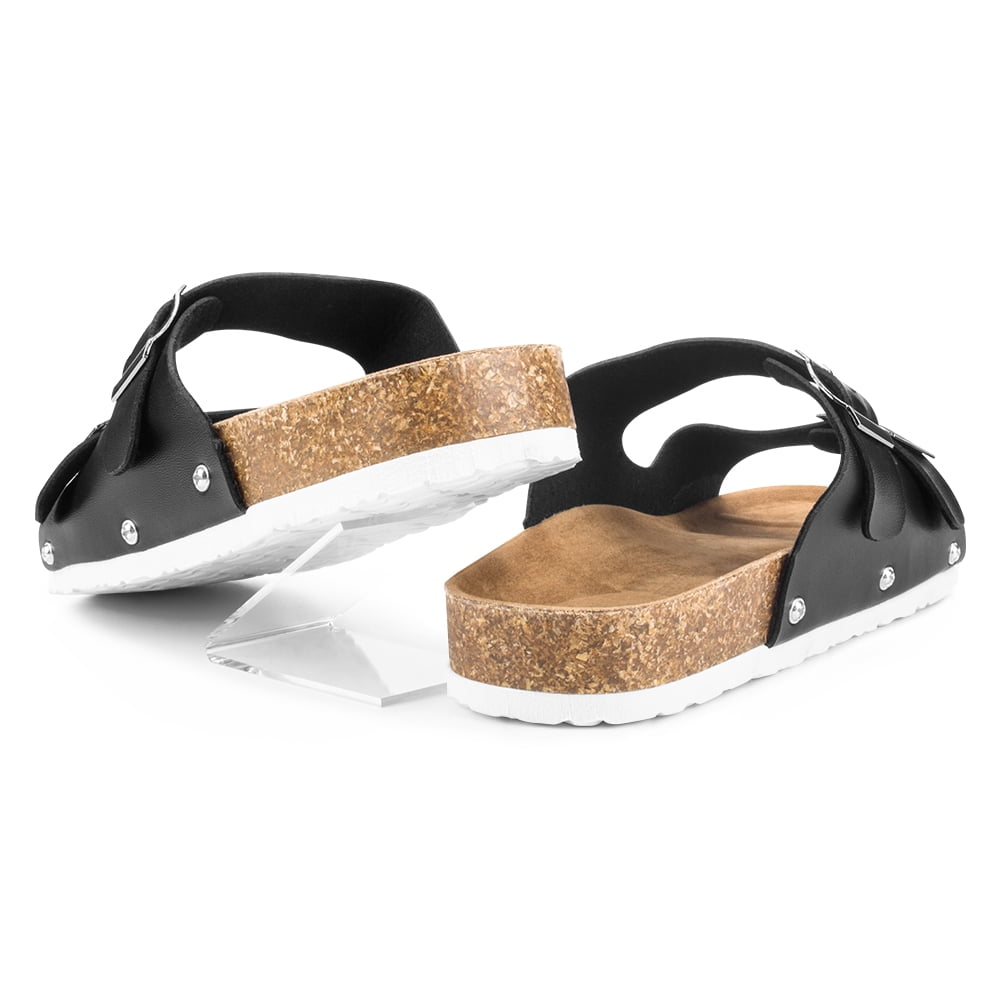 Kepooman Women Summer Double Buckles Footbed Sandal, Casual Adjustable Strap Flat Open Toe Slide Shoe for Men(Women's Size), Black, US-10 Kepooman Women Summer Double Buckles Footbed Sandal, Casual Adjustable Strap Flat Open Toe Slide Shoe for Men(Women's Size), Black, US-10