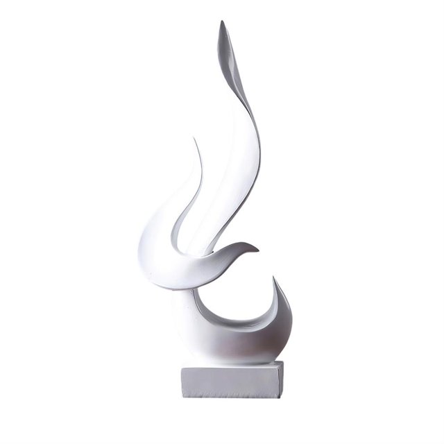 Adorno De Escultura Moderna, Diseño De Llama Abstracta, Adorno De Arte Dorado/Plateado, Decoración De Arco De Resina Para Sala De Estar, Hotel Y Oficina Yuarrent HA028031-01