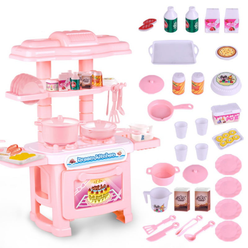 Children's Mini Simulation Kitchen Cooking Table Set Girl Play House Home Toys 