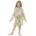 thumbnail image 6 of FORMRS Niños Bathrobe Unisex Hooded Robe Soft Plush Pajamas Sleepwear, Size 10-12T, Retro Pink Floral, 6 of 7