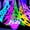 Five Fluorescen Colors, variant on Giant outdoor Halloween spider web decoration, including one blacklight and ten ground stakes; made from highly elastic mesh fabric that allows for flexible, customizable stretching—perfect for decor