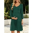 thumbnail image 2 of Women's Long Sleeve Maternity Dress Ruffle Maternity Clothes for Women, 2 of 7