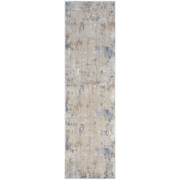 Nourison Modern Abstract Indoor Rug Beige Grey 2'2" x 8'