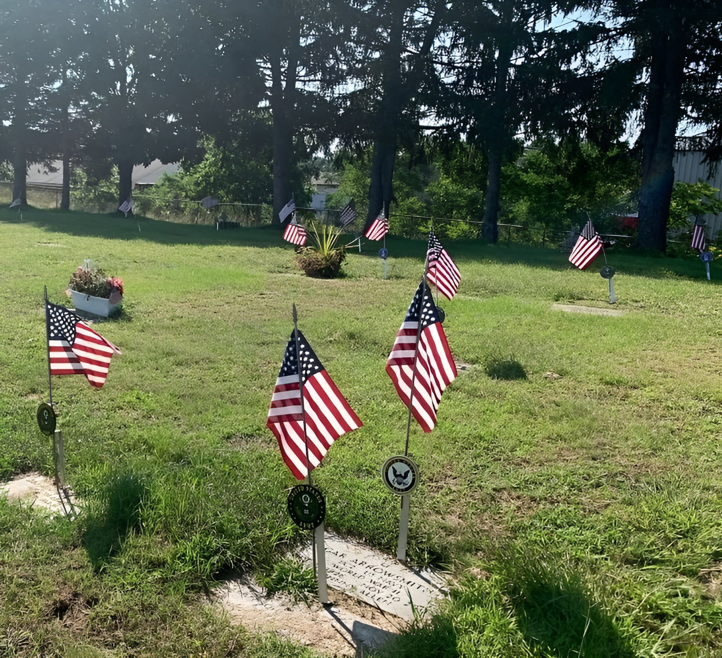 U.S. Army Flag Holder Grave Marker with 8x12 American Flag