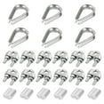 thumbnail image 1 of Unique Bargains M5 Wire Rope Accessory Set for 3/16' Dia, 12Pcs Cable Clip Clamp 6Pcs Thimble Rigging 6Pcs Crimping Loop Sleeve, 1 of 7