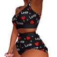 thumbnail image 2 of Ana Women Fashion Print Pajamas Set Vest Bra Top Short Sleepwear Nightwear Lingerie, 2 of 9