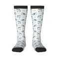thumbnail image 2 of Picia Women Crew Soft Moisture-wicking Socks Music Shark Pattern Design Cotton Socks, One Size fit All, 2 of 9