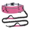 thumbnail image 2 of Correa para perros, manos libres, ajustable, cinturón, material reflectante, amortiguador elástico Rosa, 2 of 9