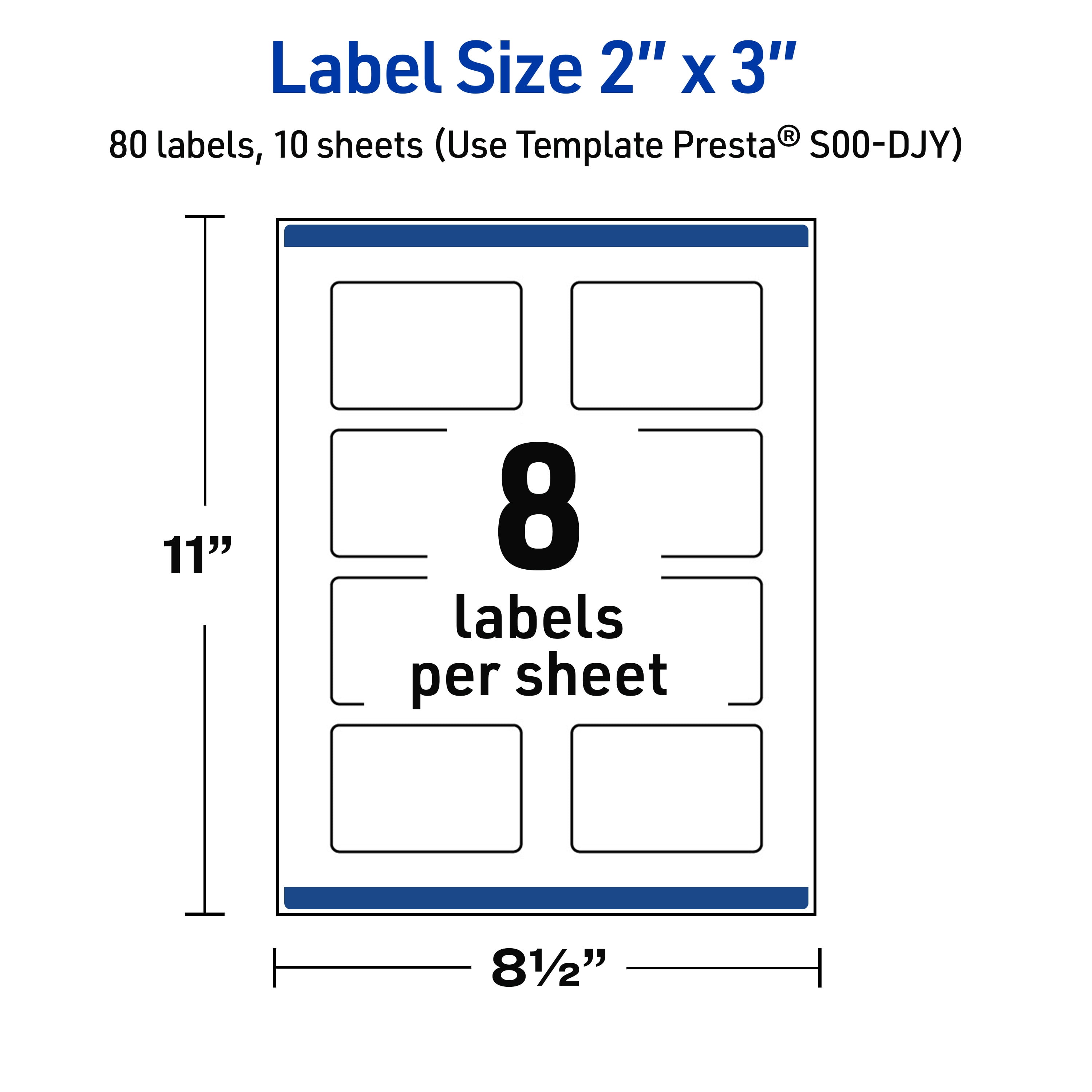 Avery 2" x 3" Labels, Pre-Printed Gold Edge Dots Design, 80 ct, Glossy, Gold Dots Edge