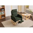 thumbnail image 4 of Solid Wood Legs Nursery Glider Rocking Chair with High Backrest, Upholstered Armchair Featuring Side Pocket for Baby Nursery and Living Room Comfort, 4 of 9