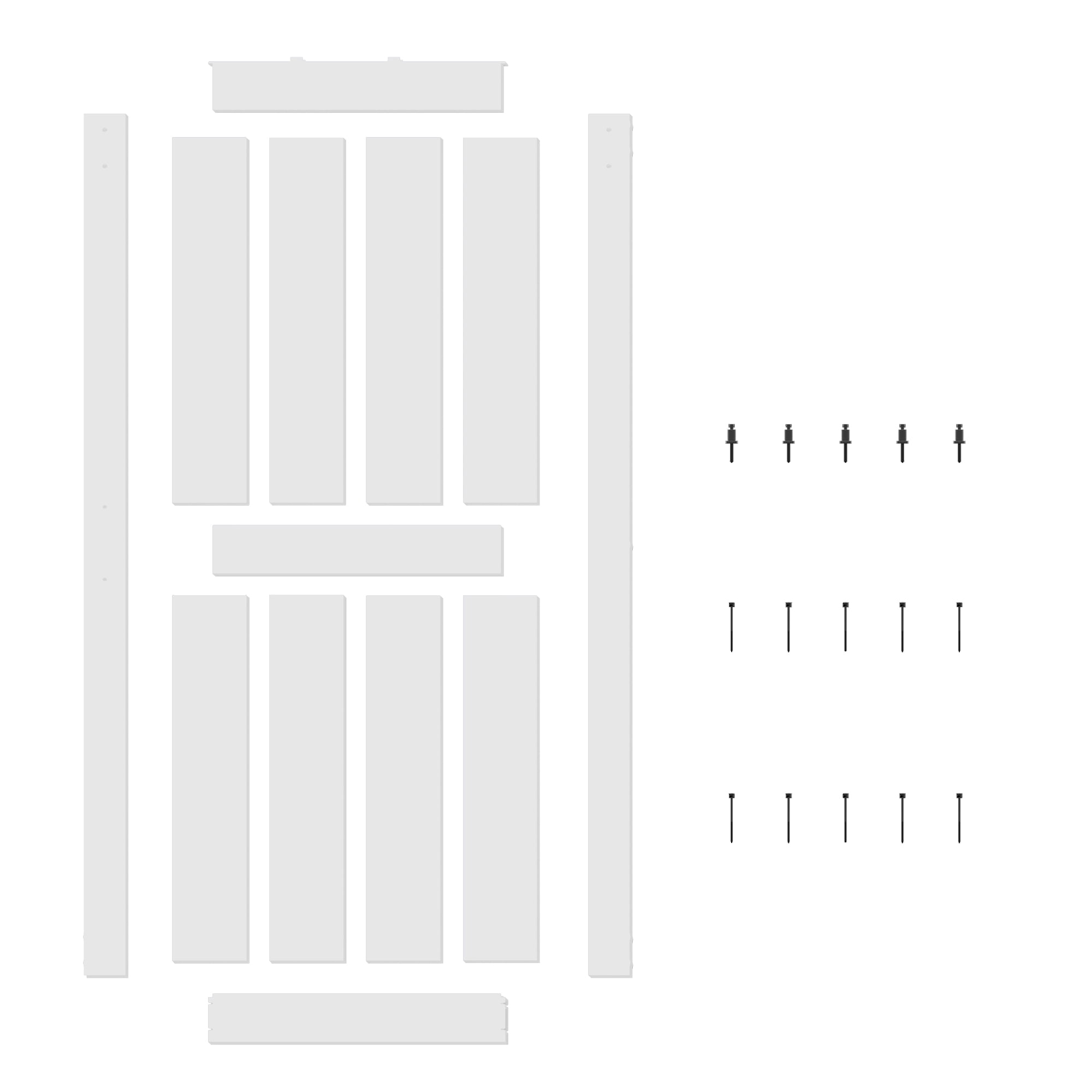 Miniyam 30 in. x 84 in MDF White H-Shaped Barn Door with Hardware