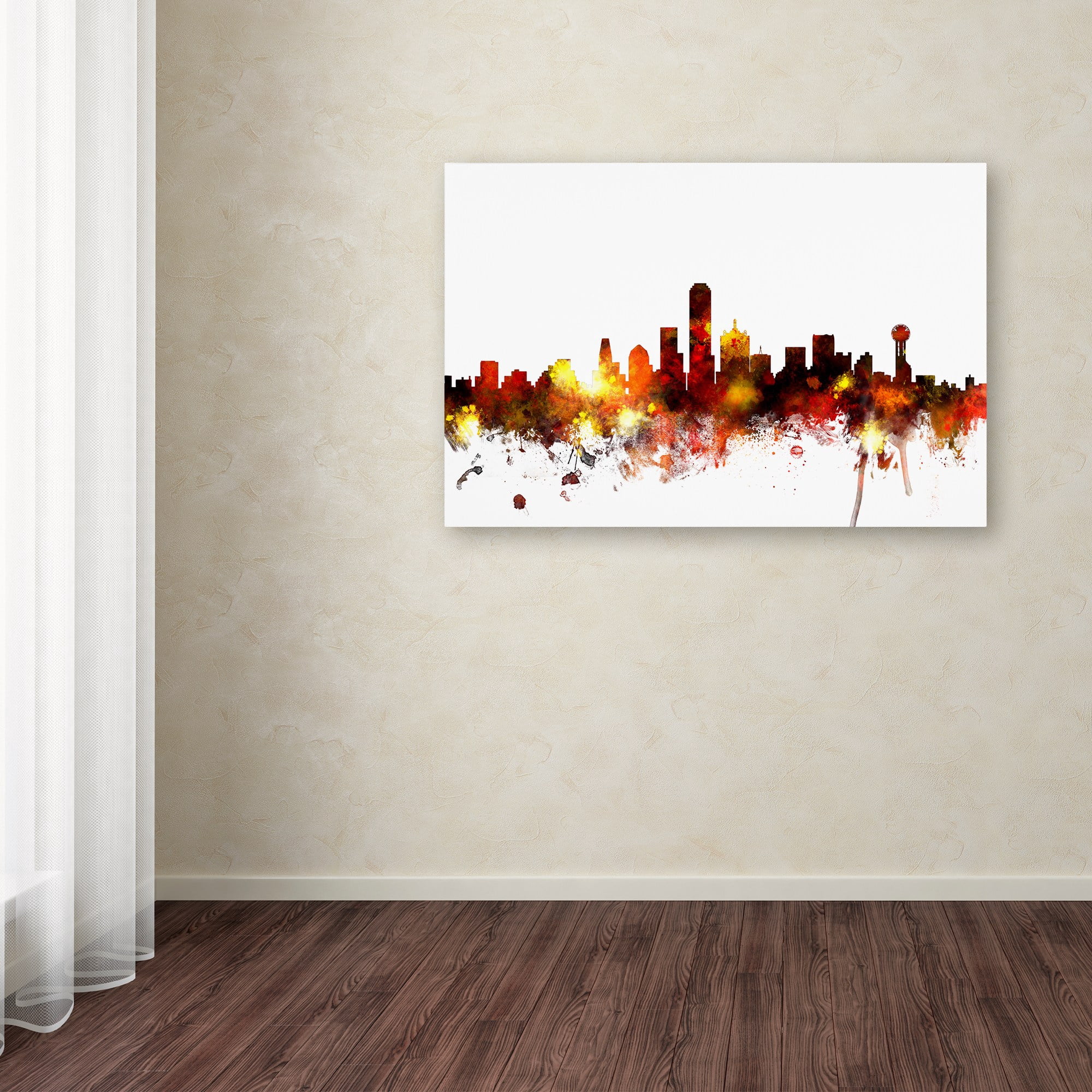 Trademark Fine Art "Dallas Texas Skyline II" Canvas Art by Michael Tompsett