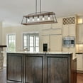 thumbnail image 4 of Golden Lighting Teagan 5-Light Linear Pendant in Natural Black with Rustic Oak Wood Accents, 4 of 6