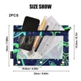 thumbnail image 3 of Neon Green Shark and Palm Trees 2 Pack Pencil Pouch for 3 Ring Binder Smooth Zipper Folders with Pockets Clear Window Pencil Case, 3 of 6