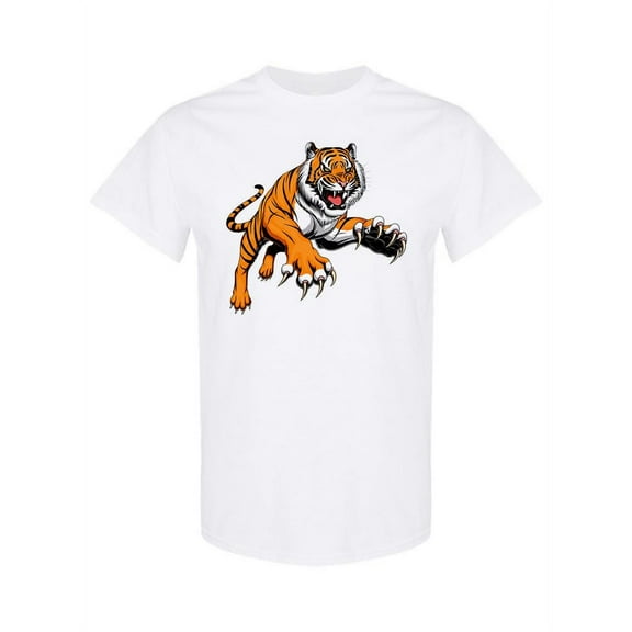 Angry Leaping Tiger T-Shirt Men -Image by Shutterstock, Male Large